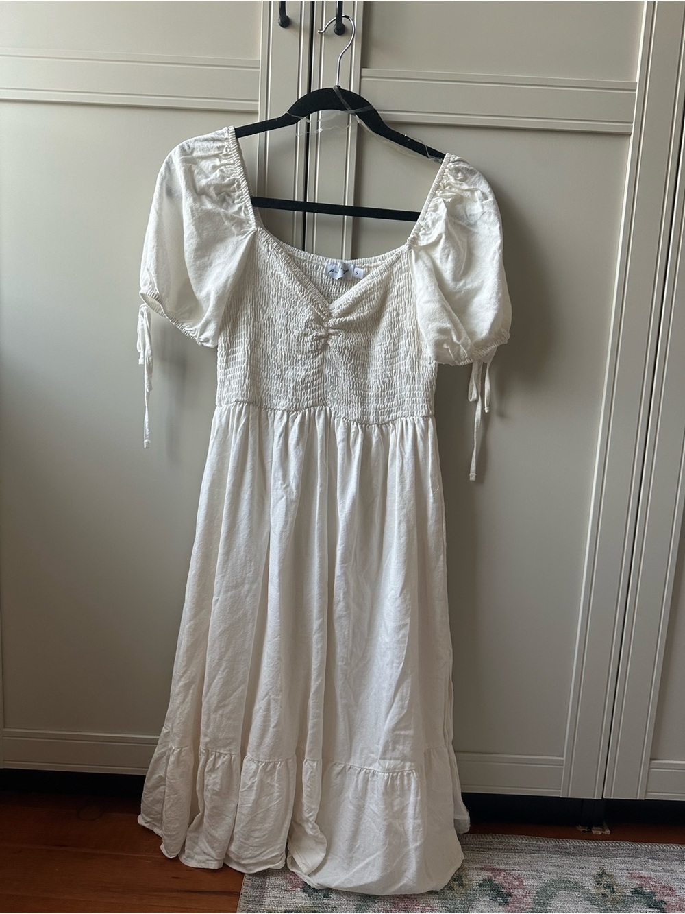 Petal & Pup White Off-Shoulder Smocked Midi Dress - Picture 2 of 6